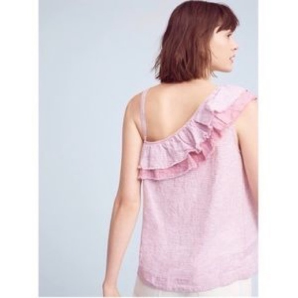 Anthropologie Holding Horses Ruffled Linen top - Picture 2 of 7